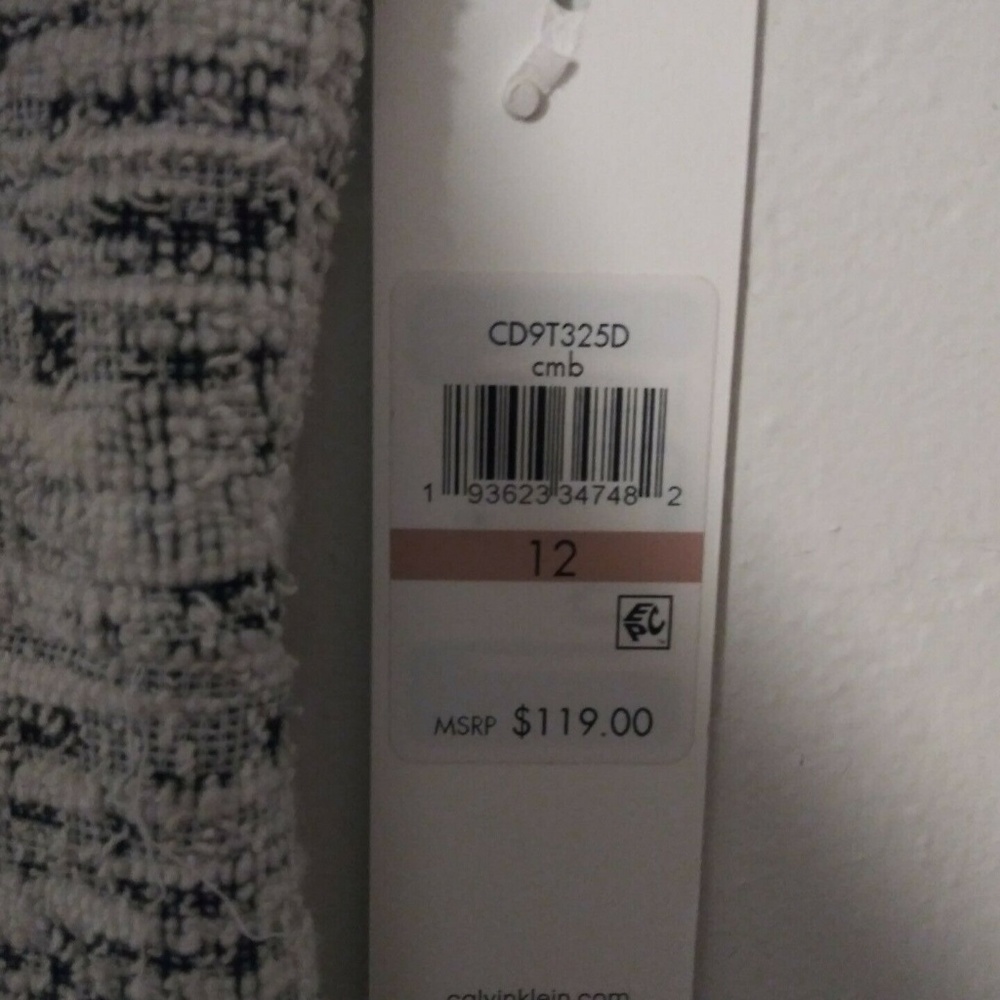 Calvin Klein Dress Black White Career Tweed 12 14 - Picture 7 of 8